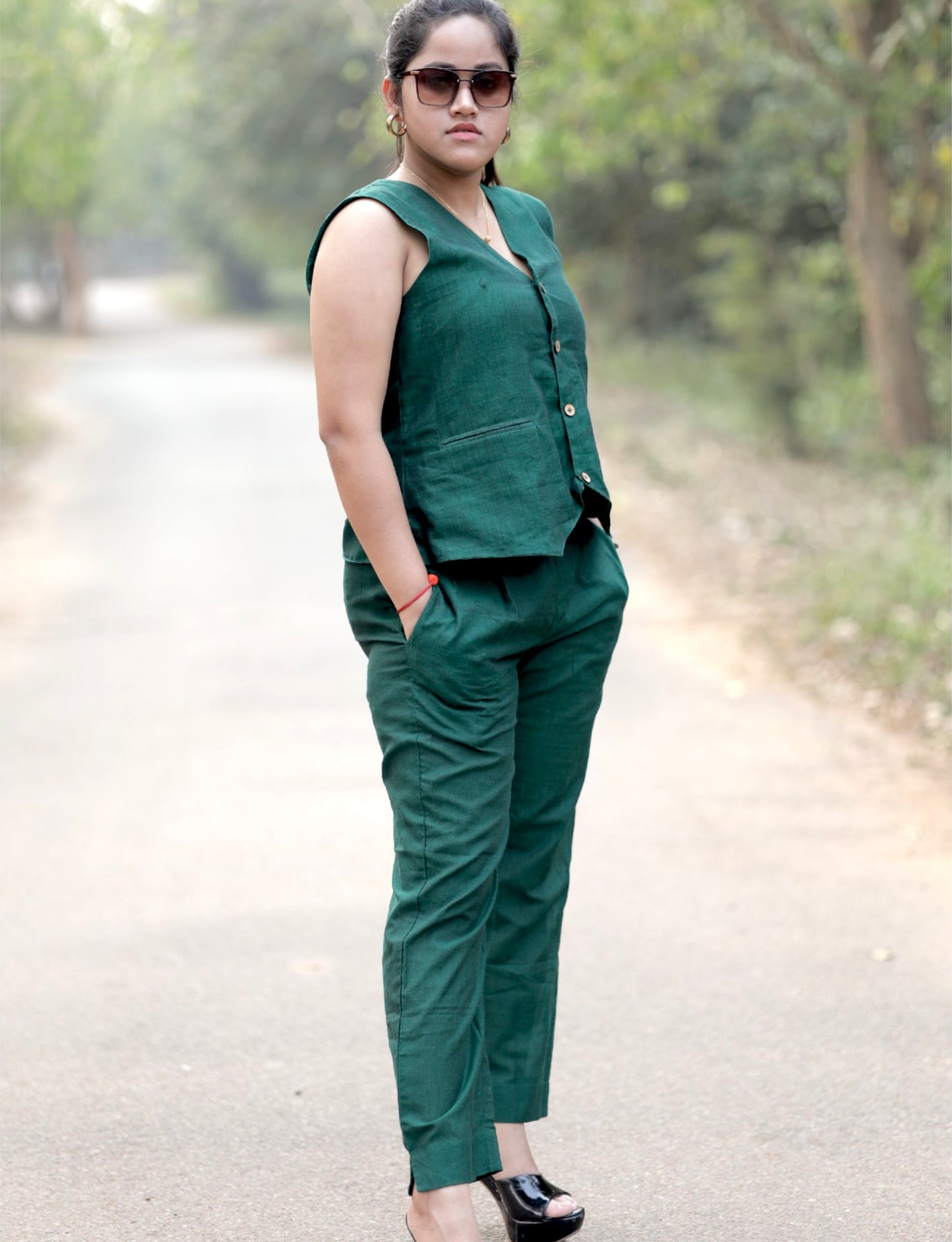 Green Cotton Coord Set