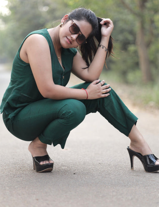 Green Cotton Coord Set