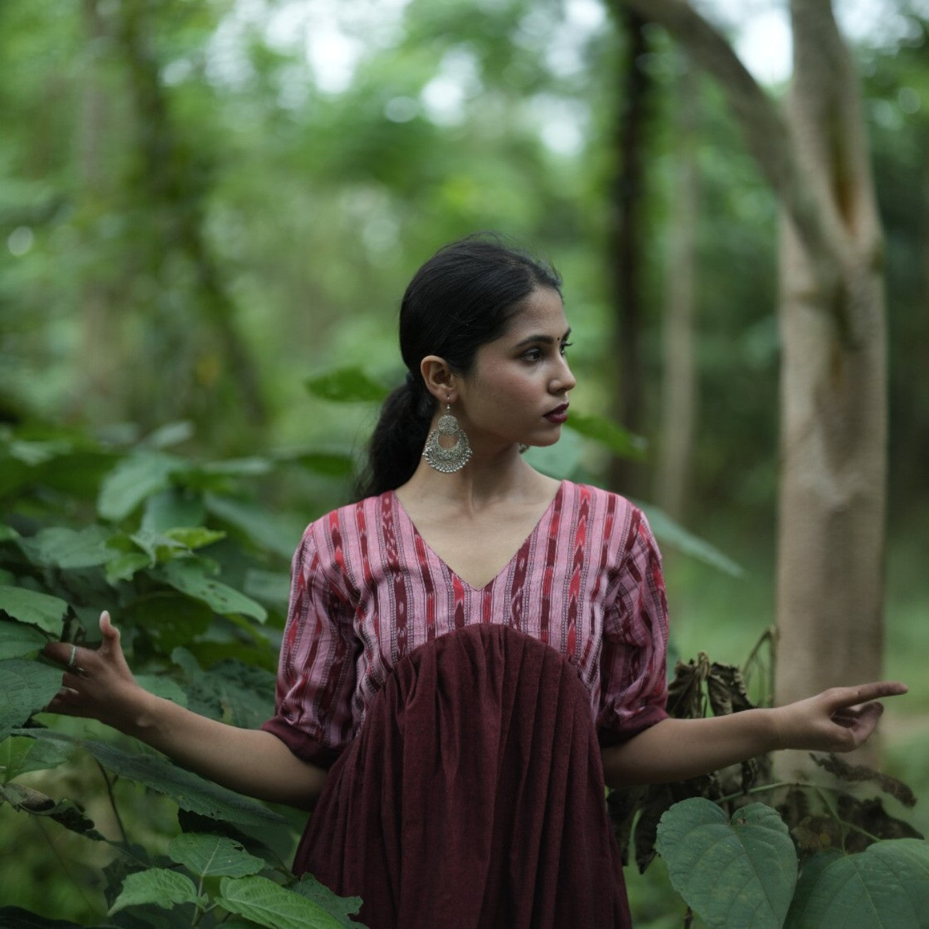 Handloom Stylish Maroon Kurta Set