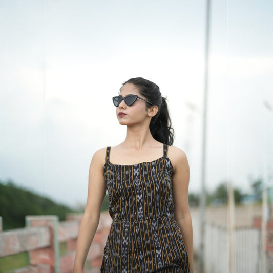 Ikkat Cotton Black Single Dress
