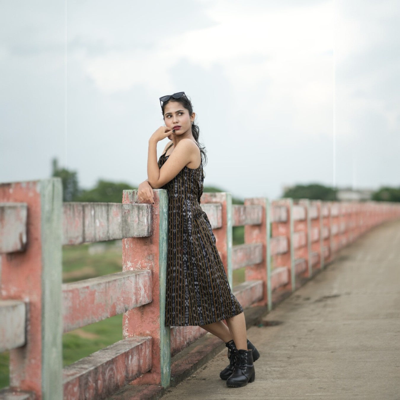 Ikkat Cotton Black Single Dress