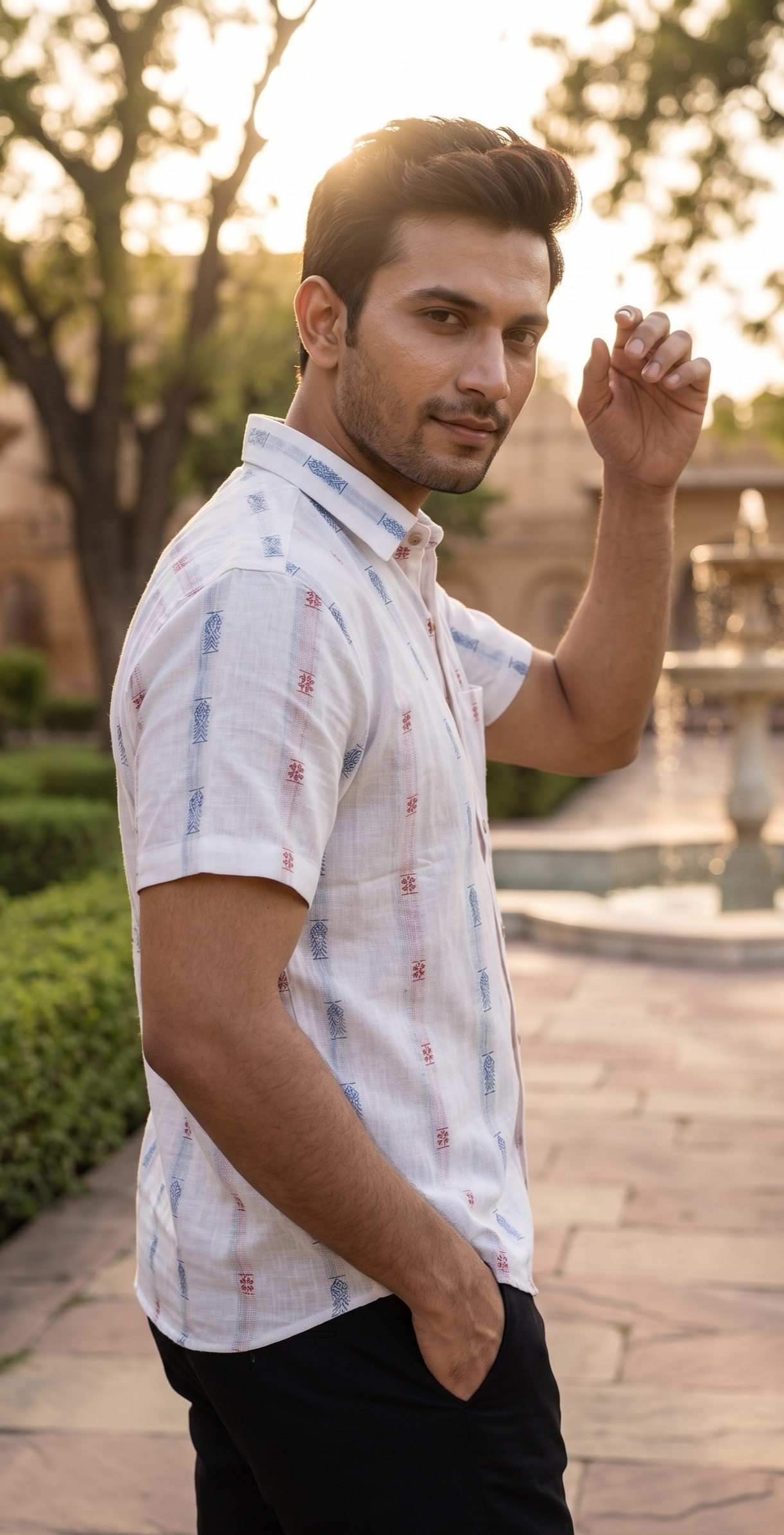 Handloom White Fish Men's Shirt