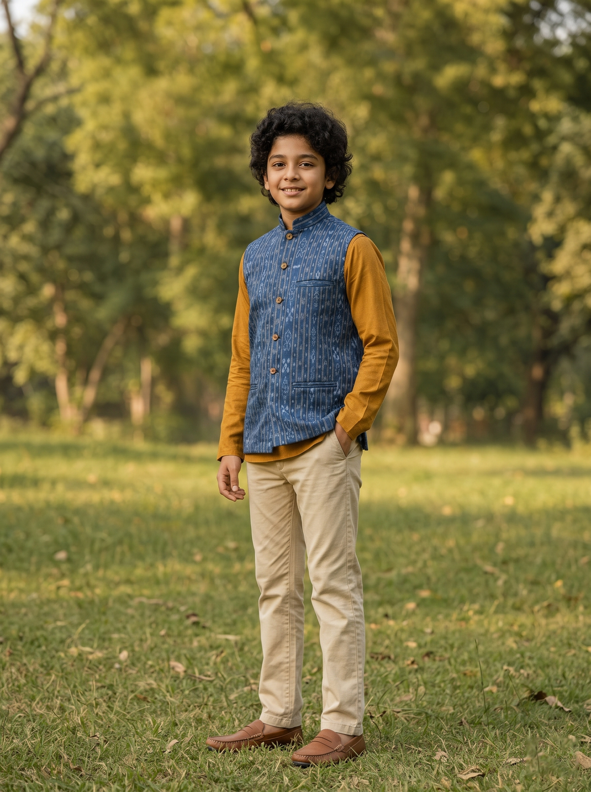 Boys Blue Half Jacket