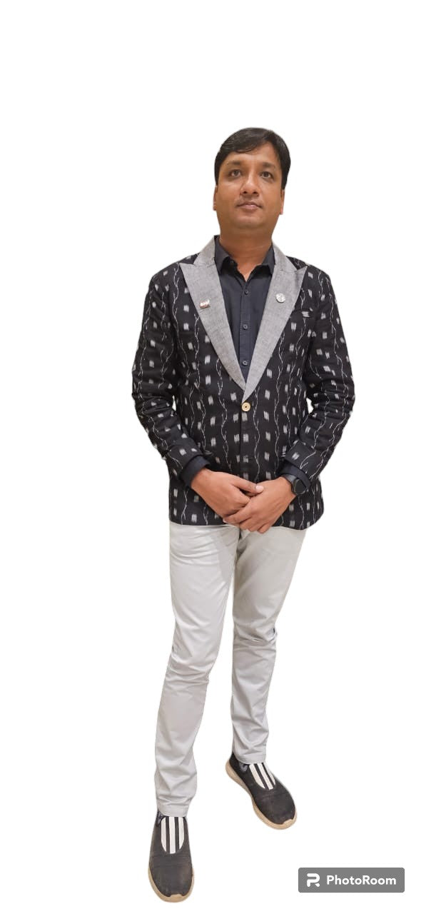 Handloom Black Mens Blazer