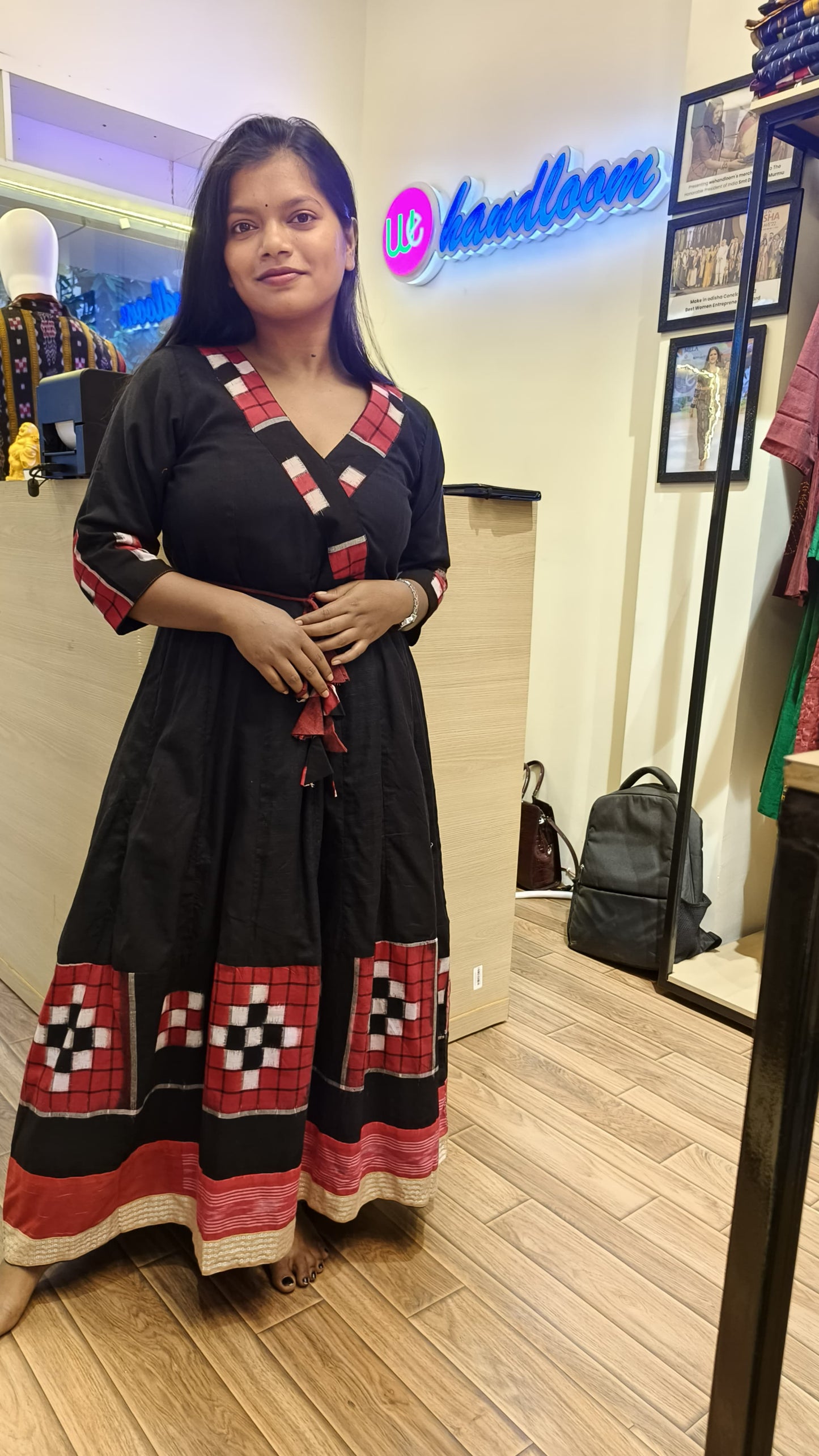 Handloom Black Passapalli Kurta Set