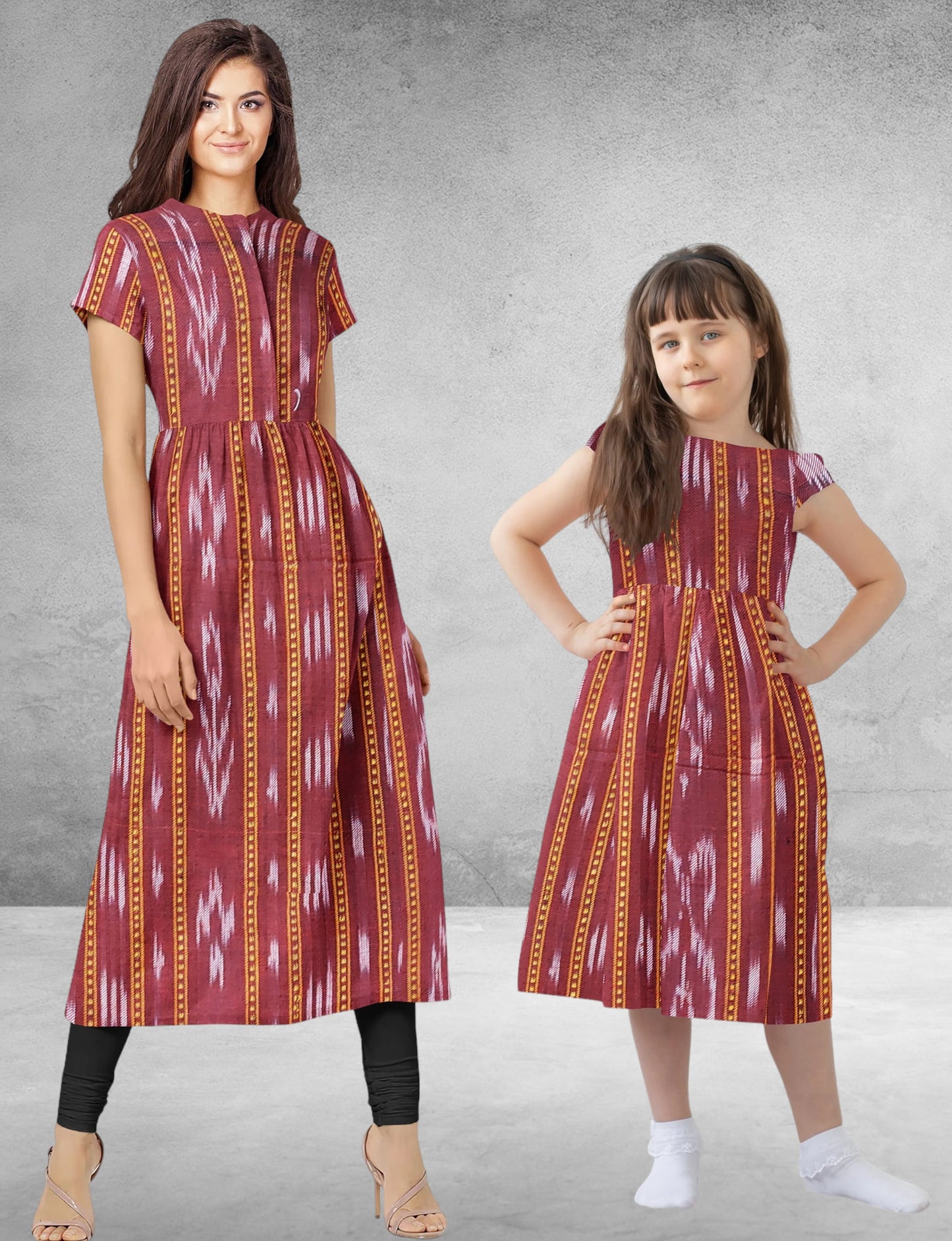 Maroon Mom & Daughter