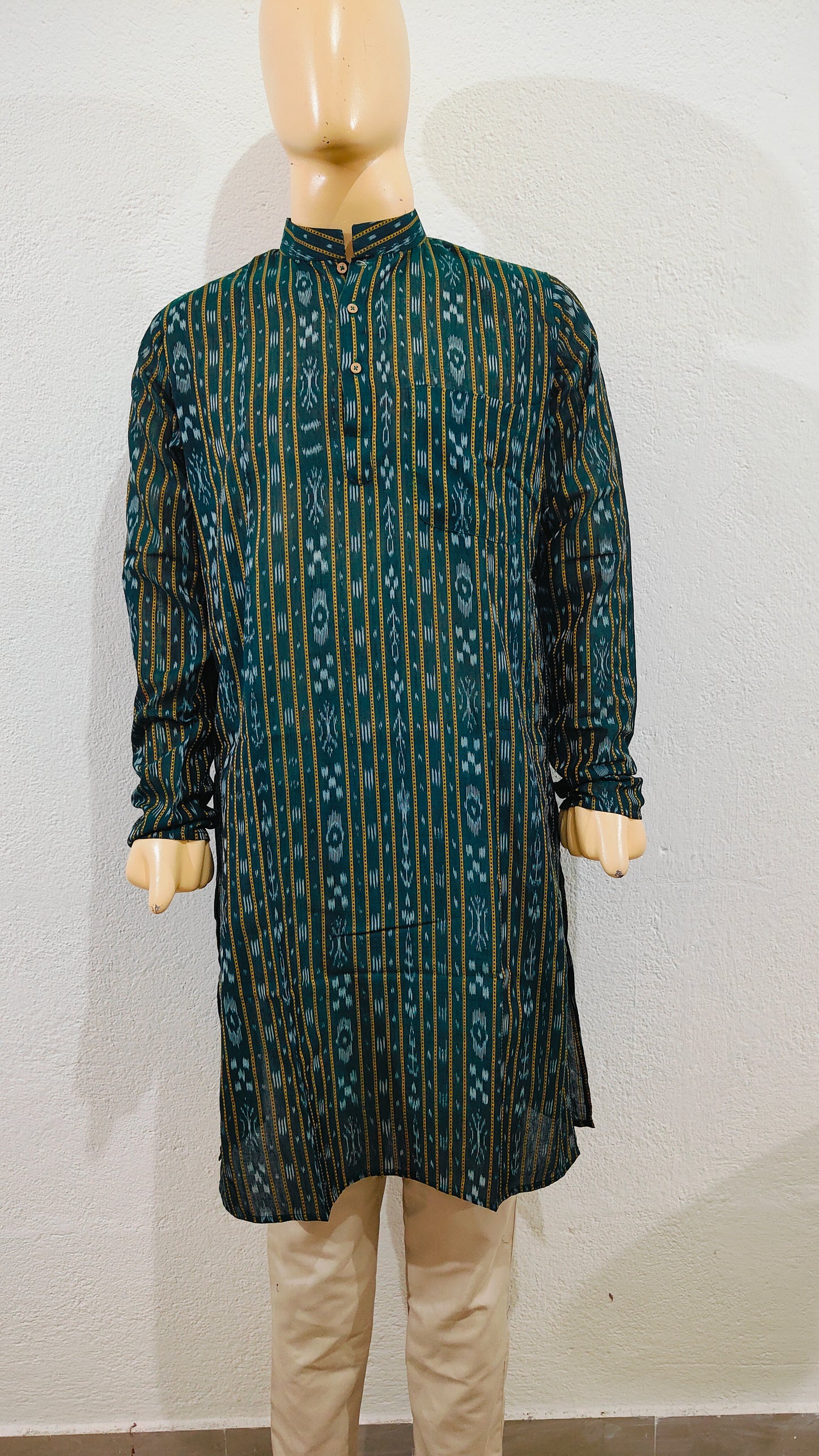 Handloom Green Mens Kurta