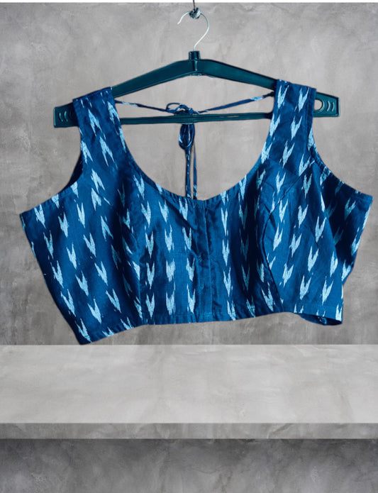 Handloom Blue Stylish Blouse
