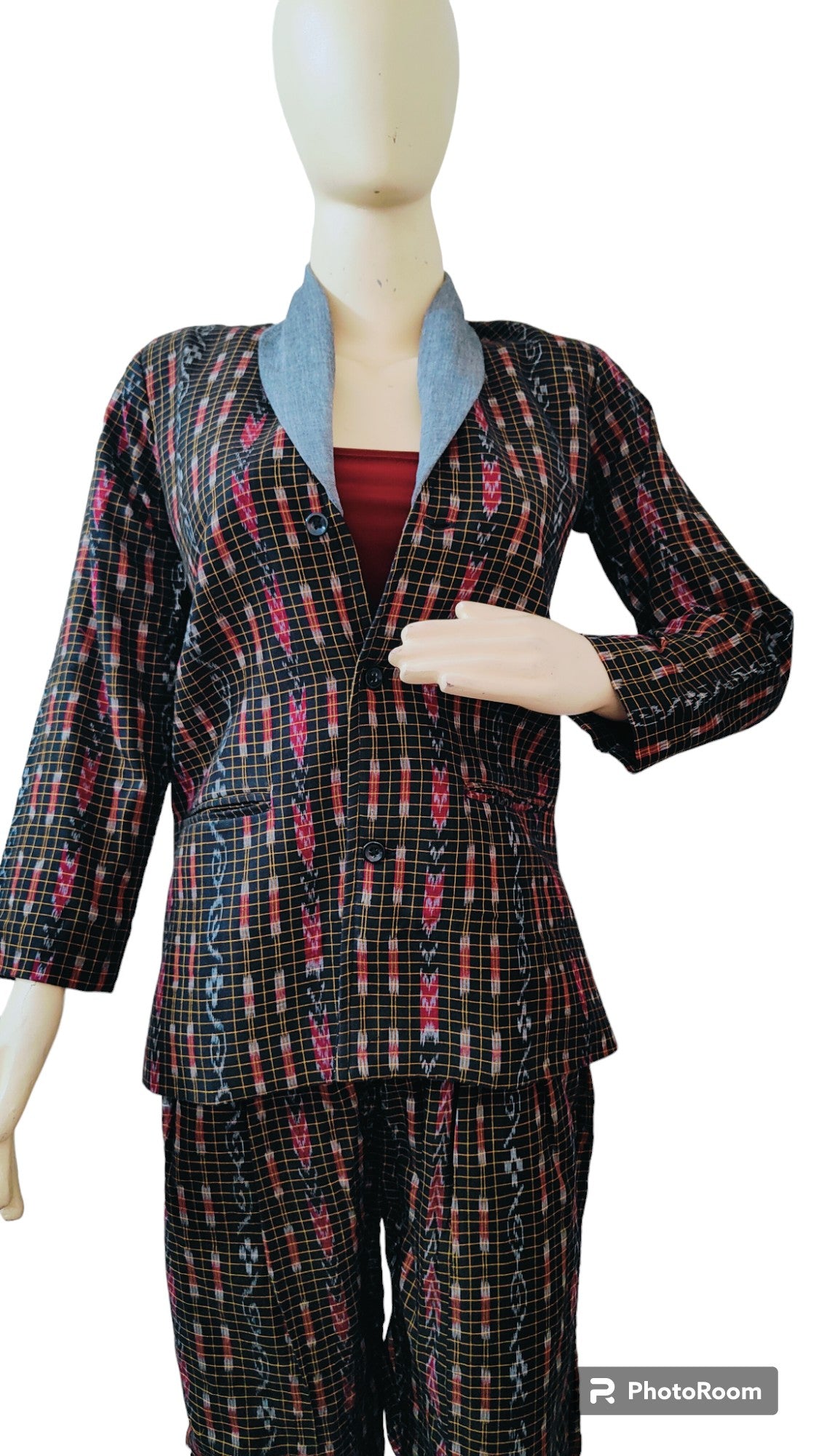Handloom Stylish Black Blazer Suit