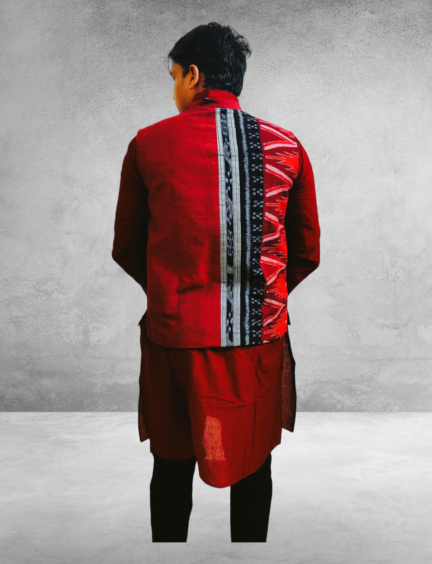 Cotton Mens Maroon Modi Jacket & Kurta