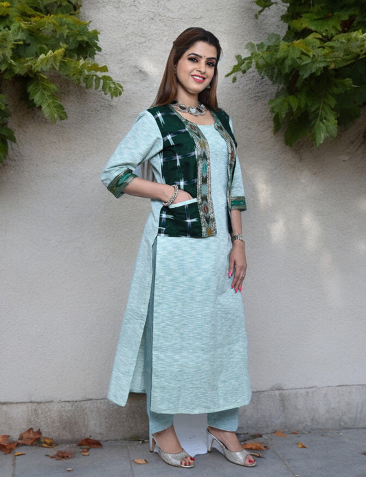 Handloom  Cotton jacket kurti