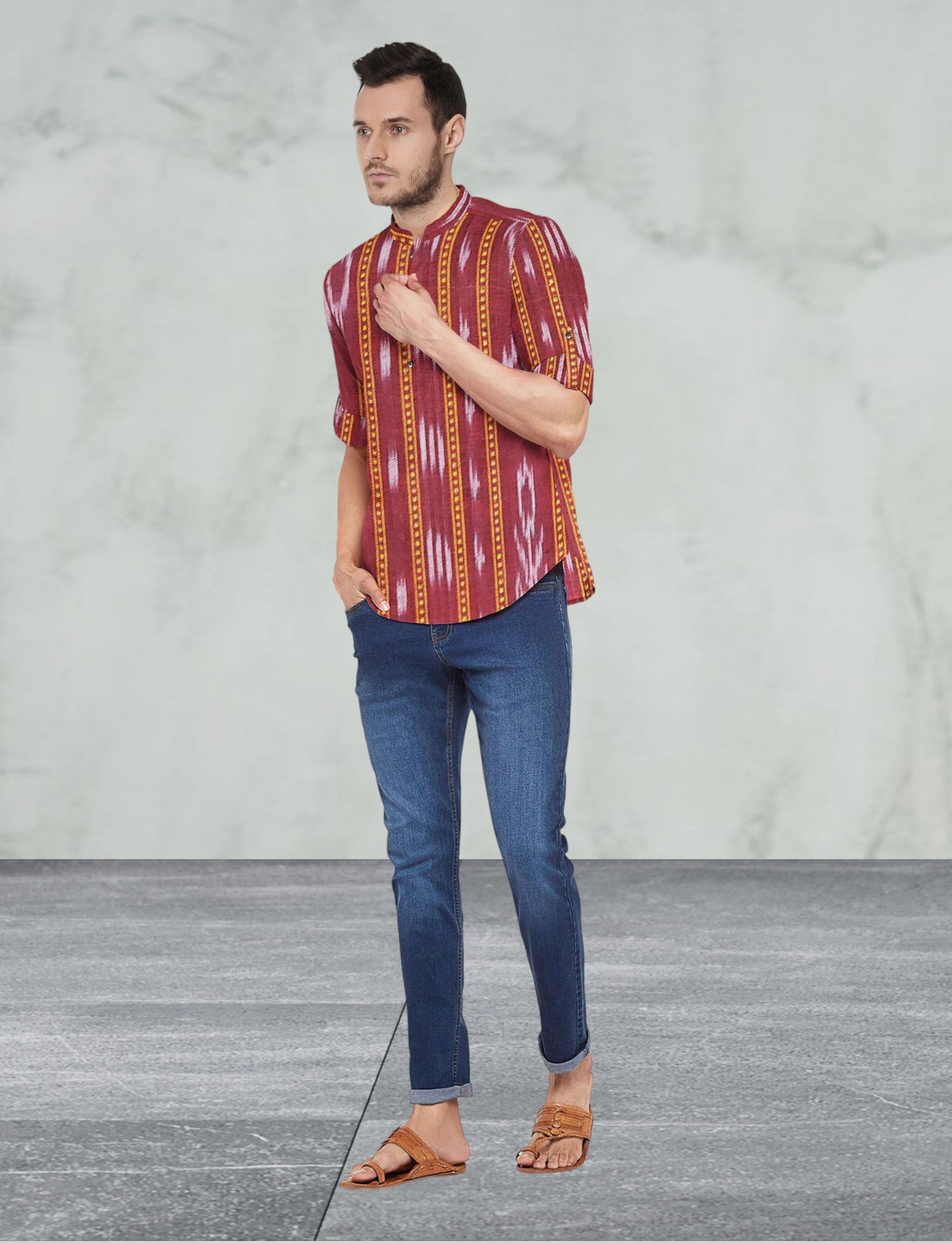 Cotton Maroon Full Shirt