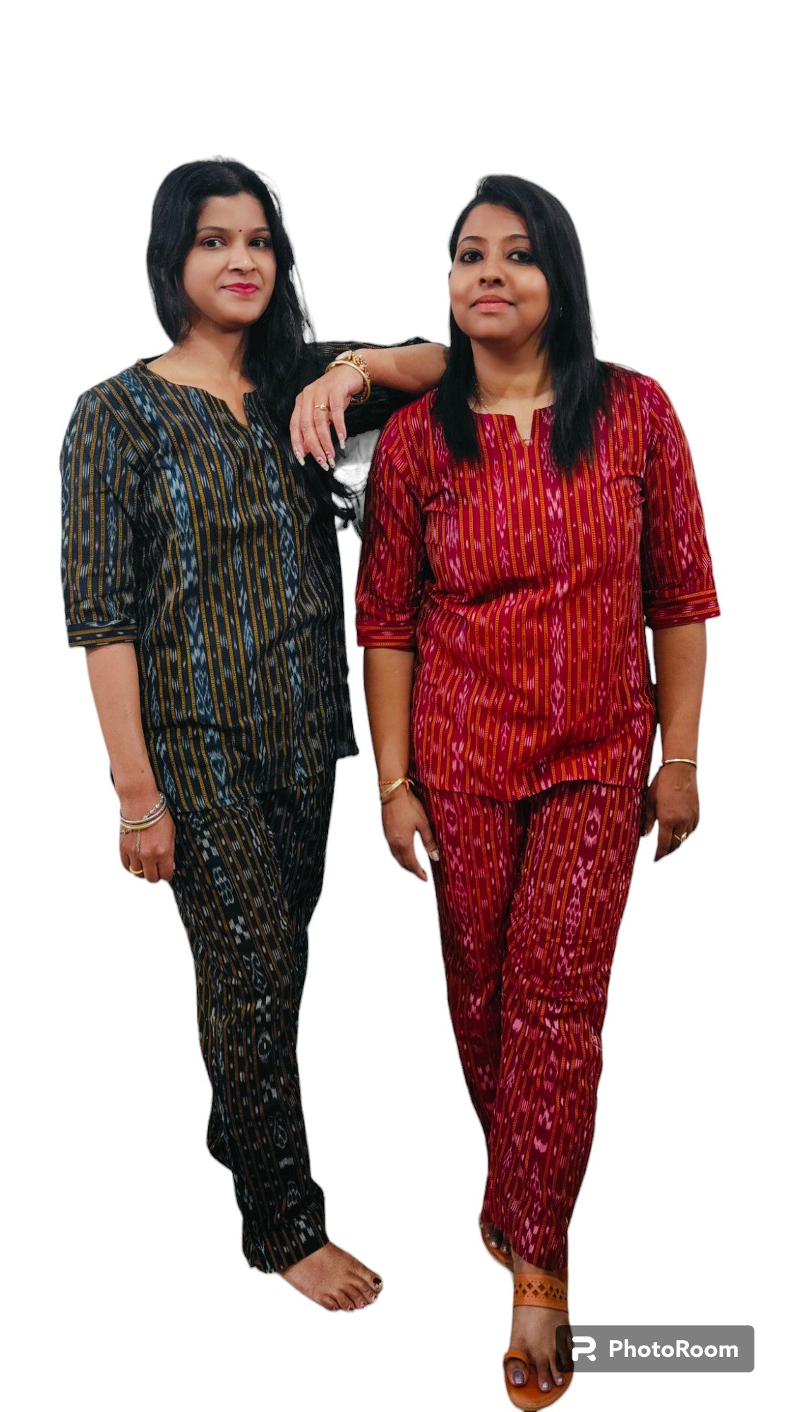 Handloom Cotton Maroon Coord Set