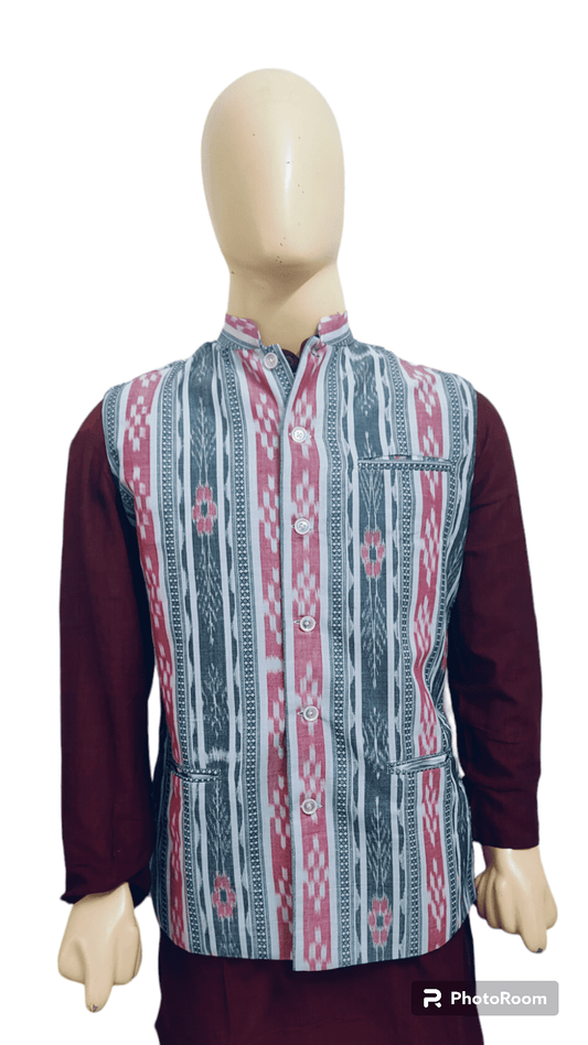 Handloom White Classy Mens Modi Jacket