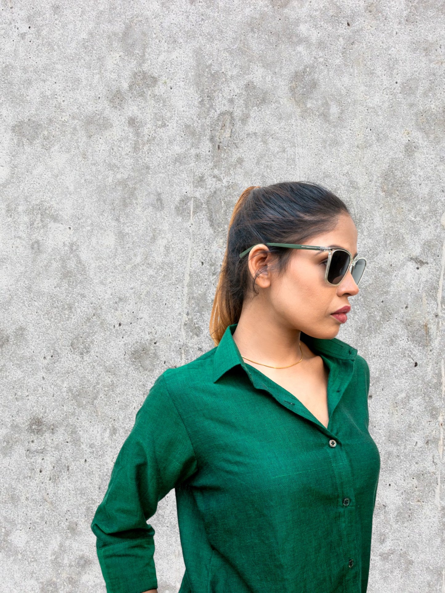 Handloom Cotton Green Coord Set