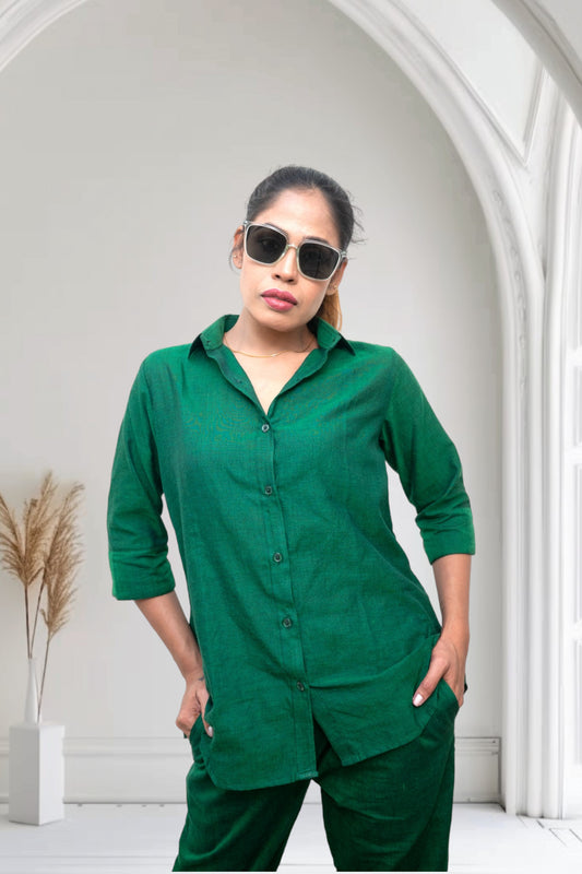 Handloom Cotton Green Coord Set