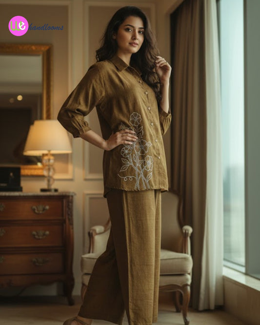 Mustard Hand Painted Coords Set