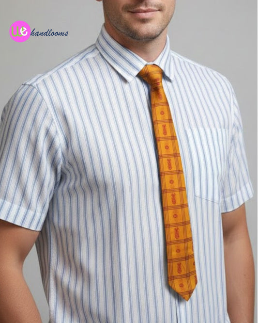 Handloom Men's Yellow Tie