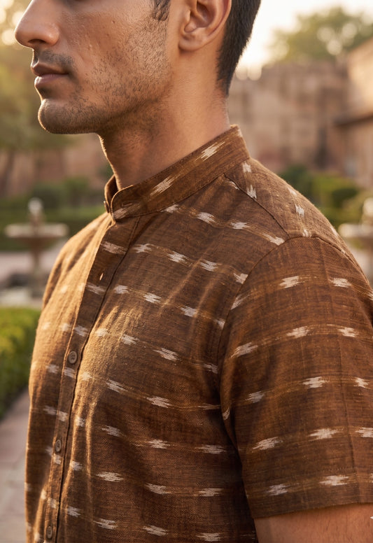 Men's Mustard Half Shirt