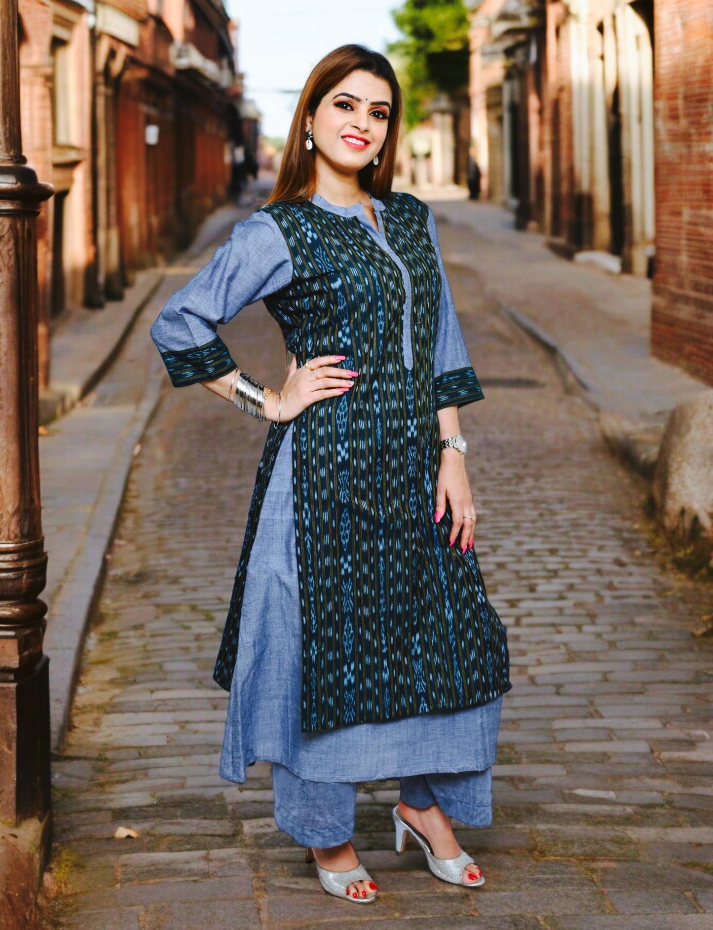 Women Green Layer Kurta & Plazzo Set