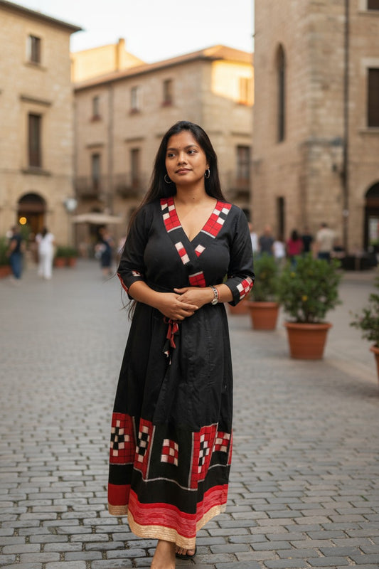 Handloom Black Passapalli Kurta Set