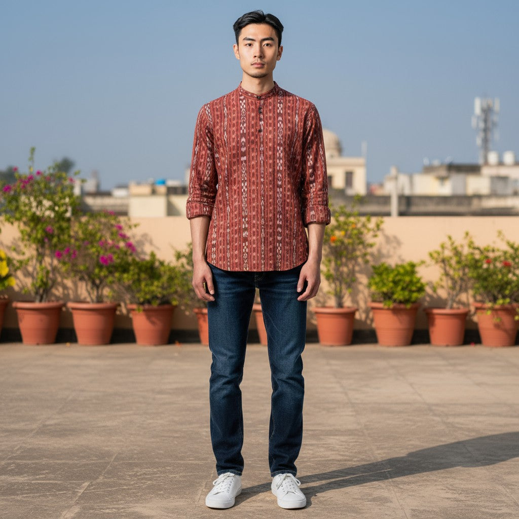 Handloom Mens Short Kurta