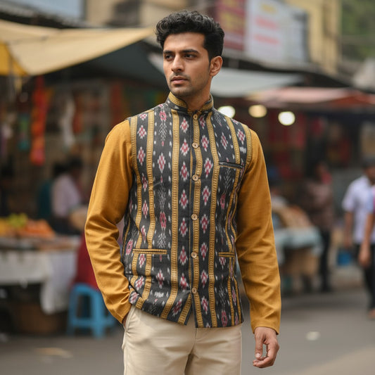 Men's Cotton Mustard Modi Jacket