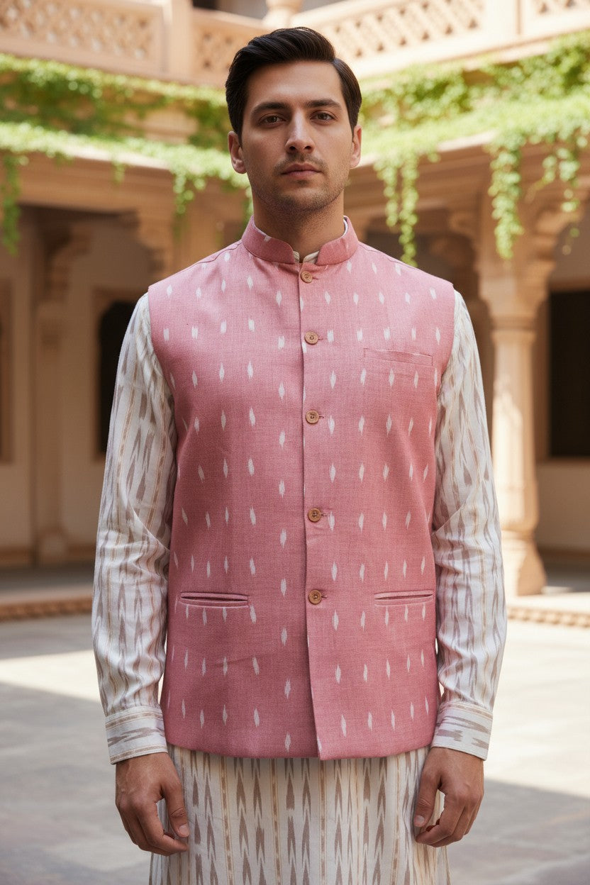 Handloom Pink Modi Jacket