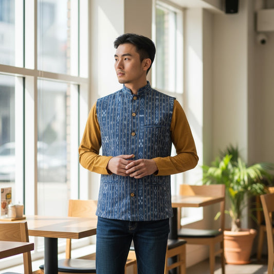 Men's Cotton Blue Modi Jacket