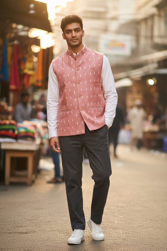 Handloom Pink Modi Jacket
