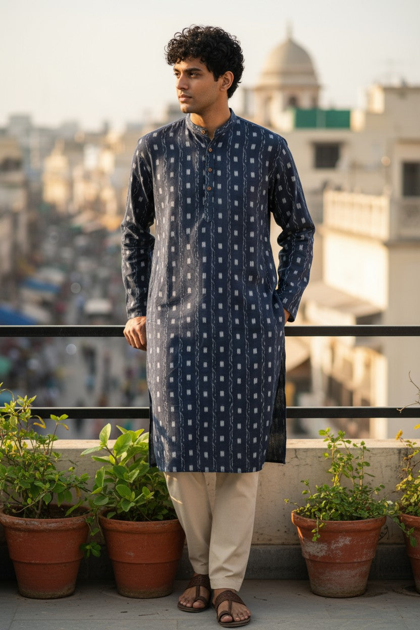 Handloom Men's Black Kurta