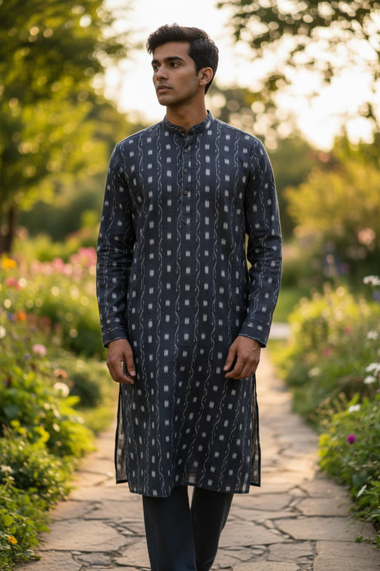 Handloom Men's Black Kurta