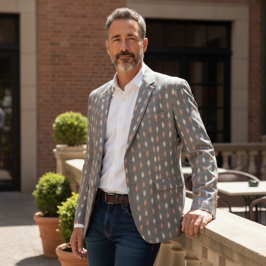 Handloom Men's Grey Blazer