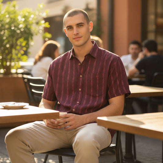 Handloom Men's Maroon Shirt