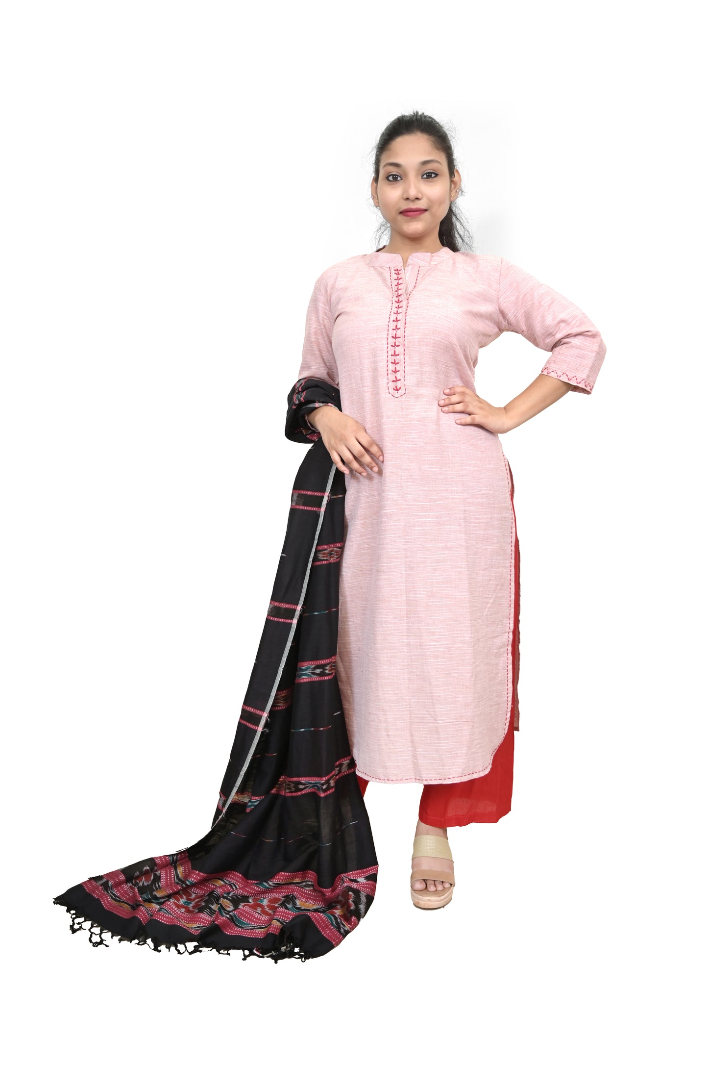 Cotton With Hand Stich  Kurta Set