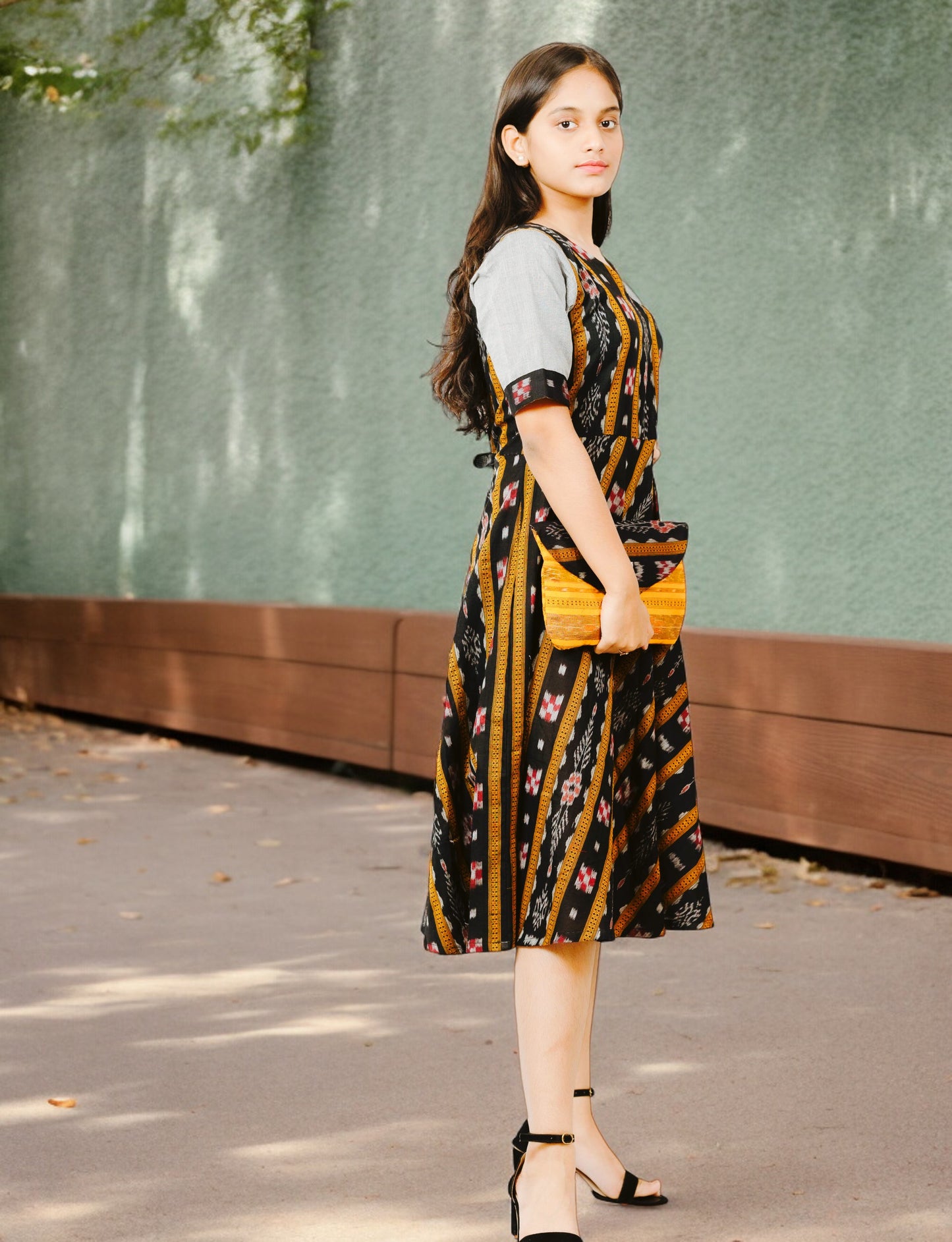 Women Cotton Black Single Dress