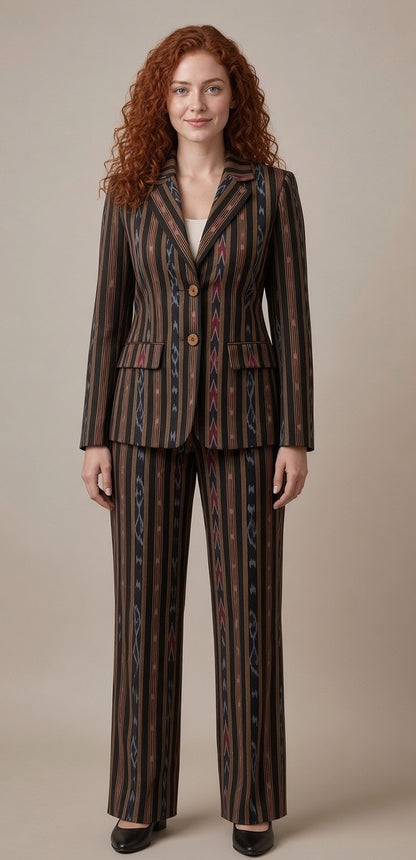 Handloom Womens Stylish Black Blazer Suit