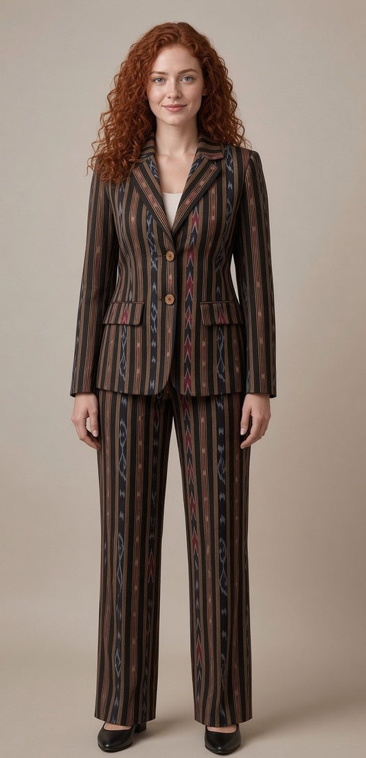 Handloom Womens Stylish Black Blazer Suit