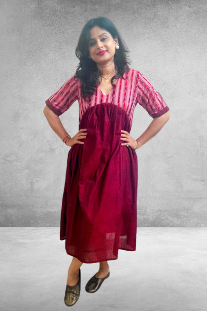 Maroon Stylish Single Dress