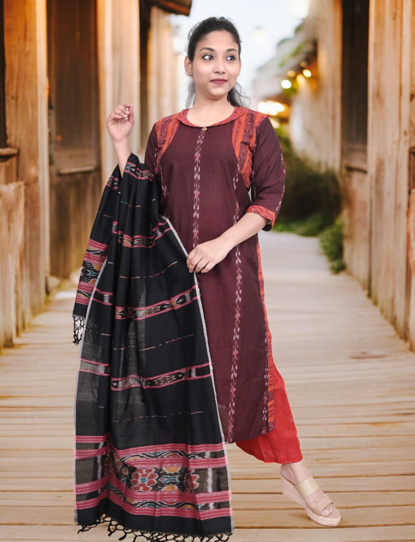 Cotton Kurta with Plazzo Set