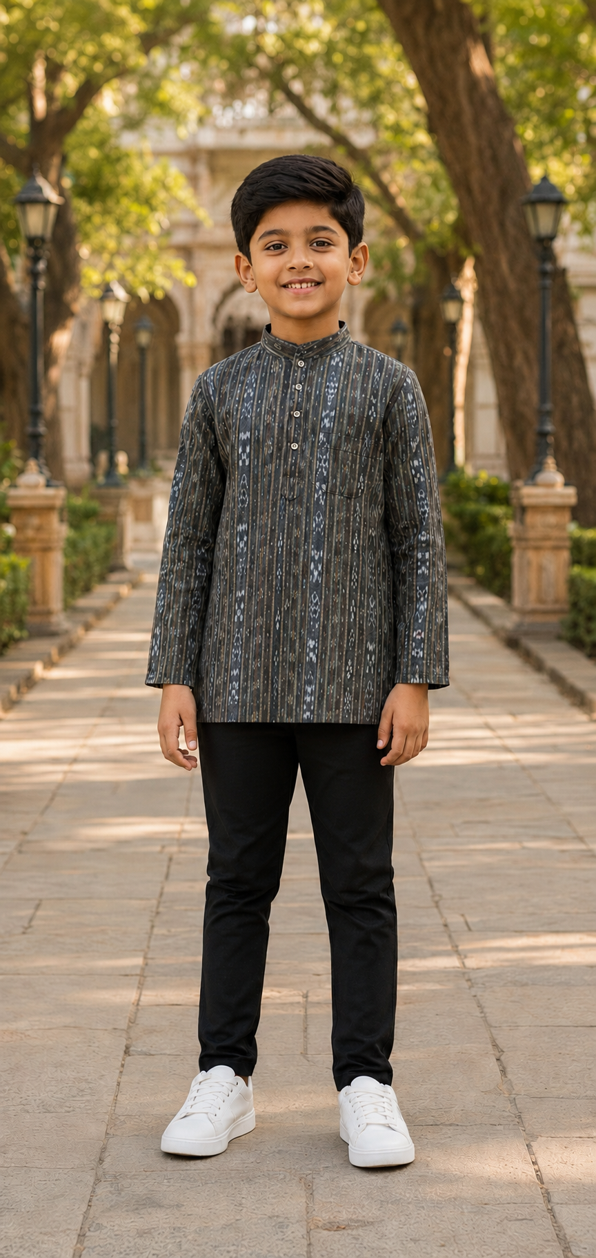 Handloom Boys Green Kurta