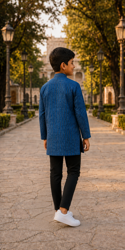 Handloom Boys Blue Short Kurta