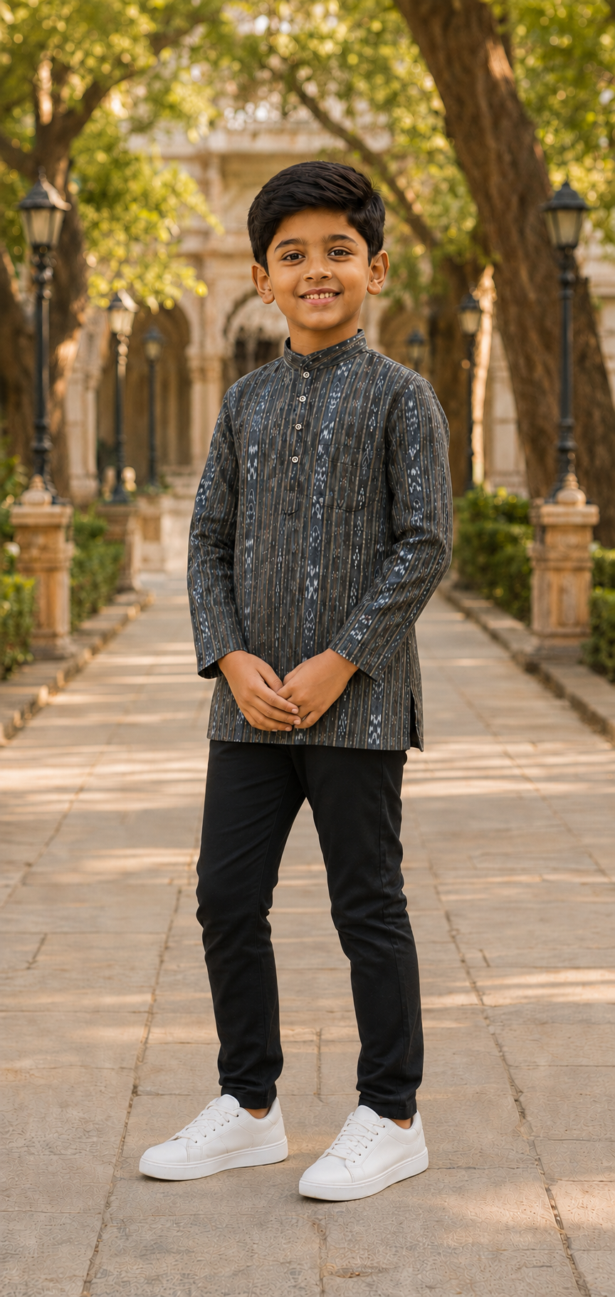 Handloom Boys Green Kurta