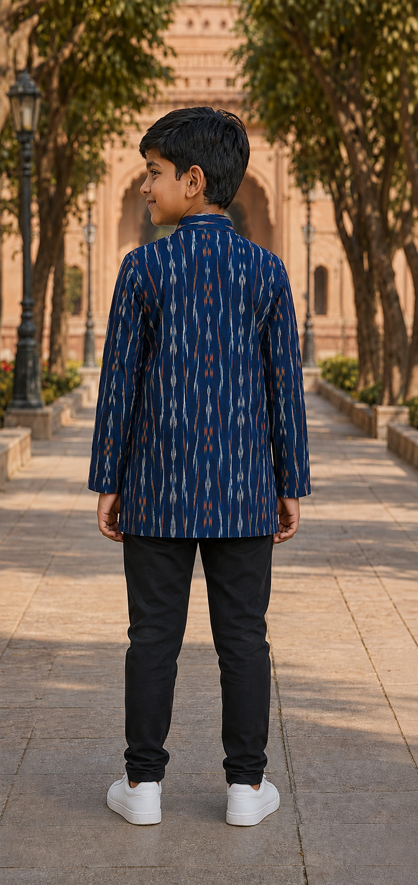 Handloom Boys Blue Short Kurta