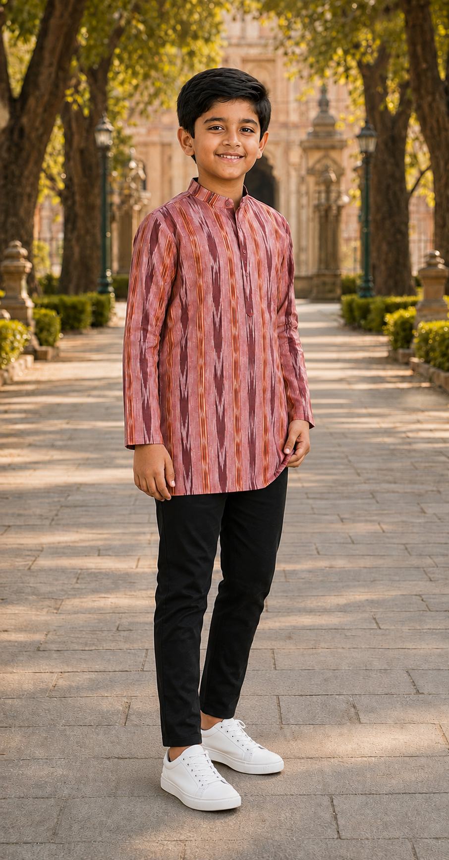 Boys Pink Short Kurta