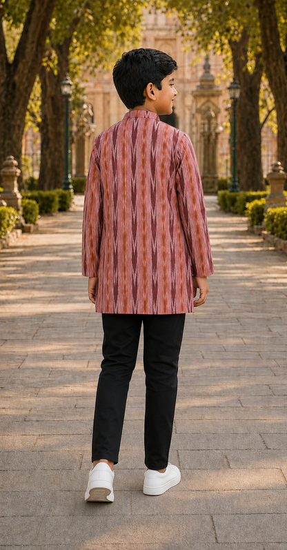 Boys Pink Short Kurta