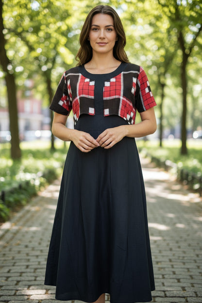 Handloom Black Kurta & Passapali Short Jacket