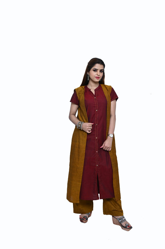 Women Cotton Stylish Kurta Set - WeHandloom # Kurta Set