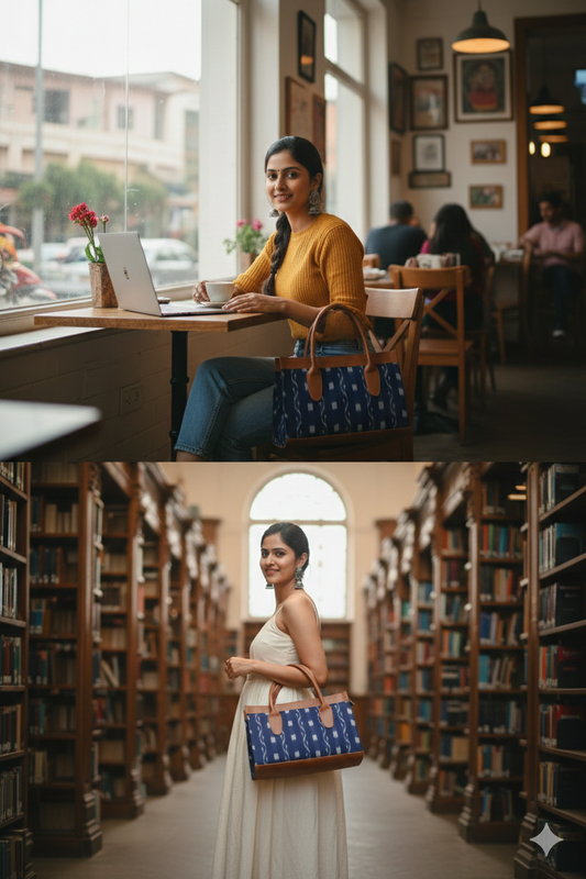 Handloom Hand Blue Bag