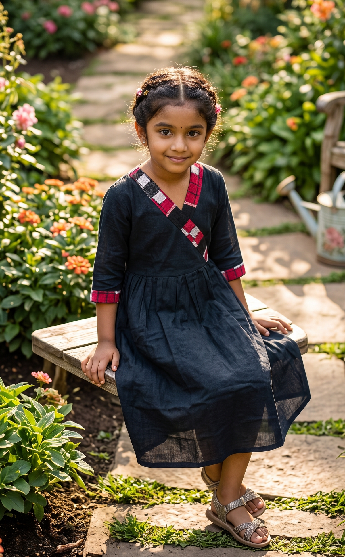 Handloom Black Girls Kurta